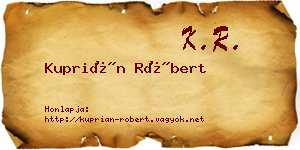 Kuprián Róbert névjegykártya